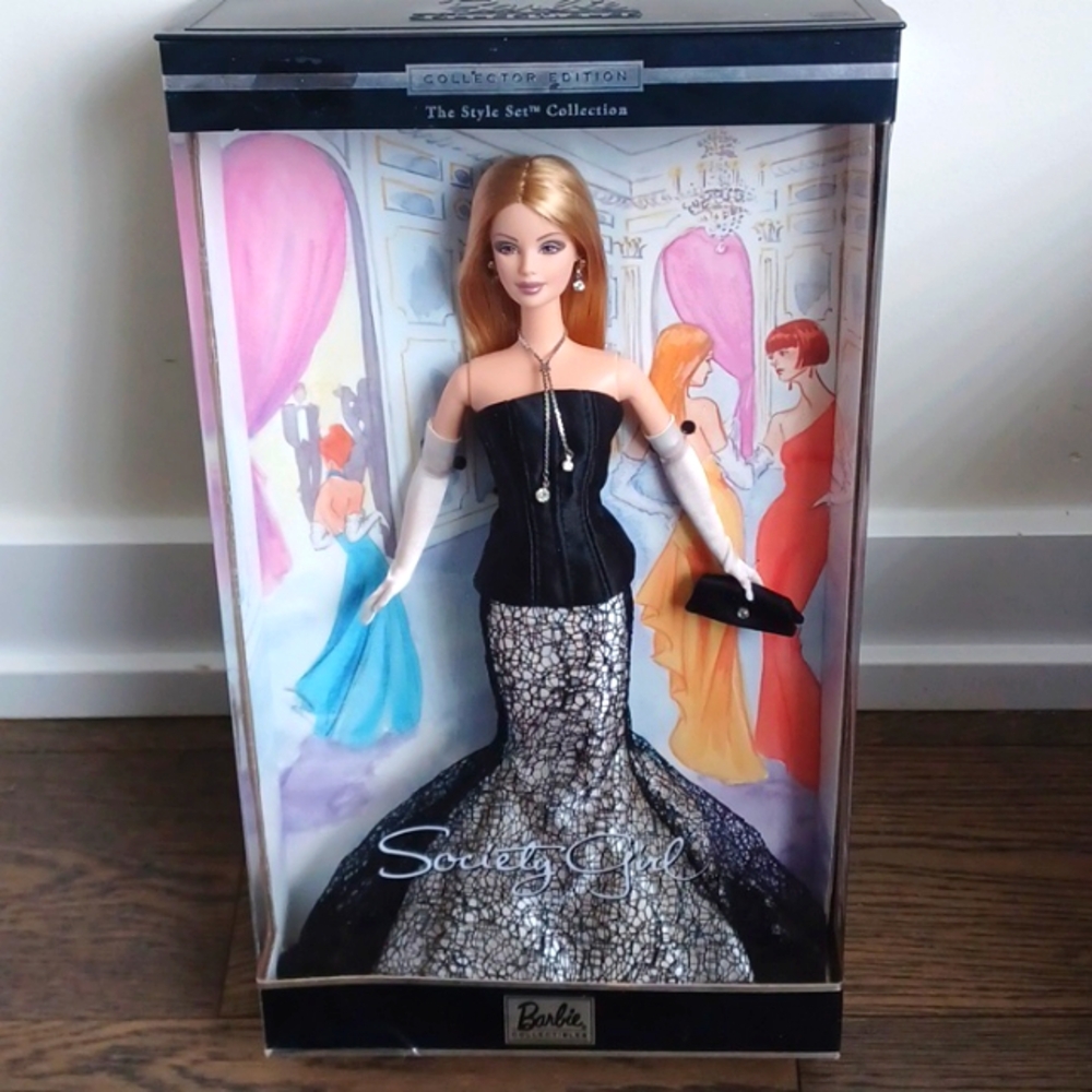 2001 Barbie Society Girl Bustier Gown Doll with Clutch Purse & Gloves #56203